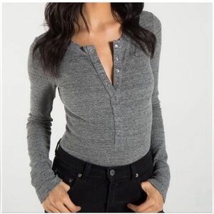 n:PHILANTHROPY Monty Henley Bodysuit Heather Grey M